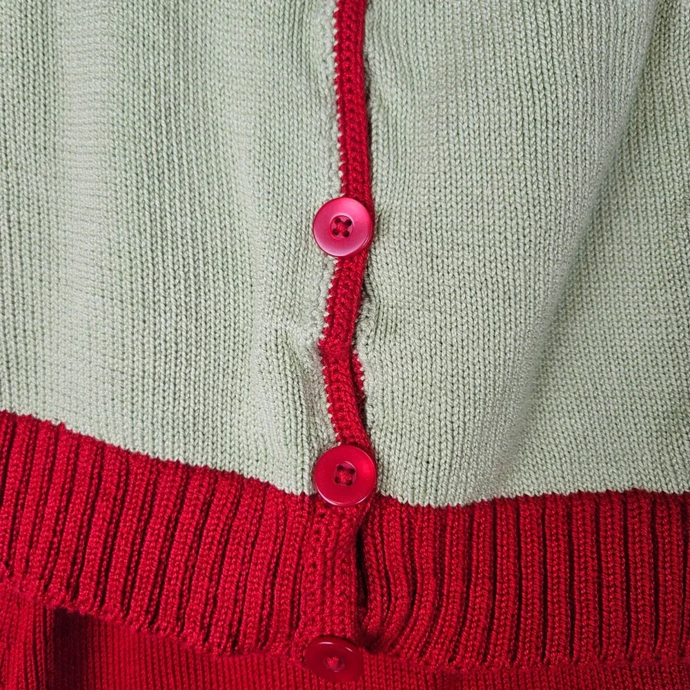 Zackali 4 Kids Sweater Skirt Cardigan Set Holiday Sz 3/4‎ Red Lime Green Flower
